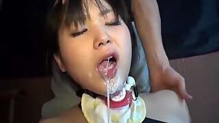 asian fellated by fake penises